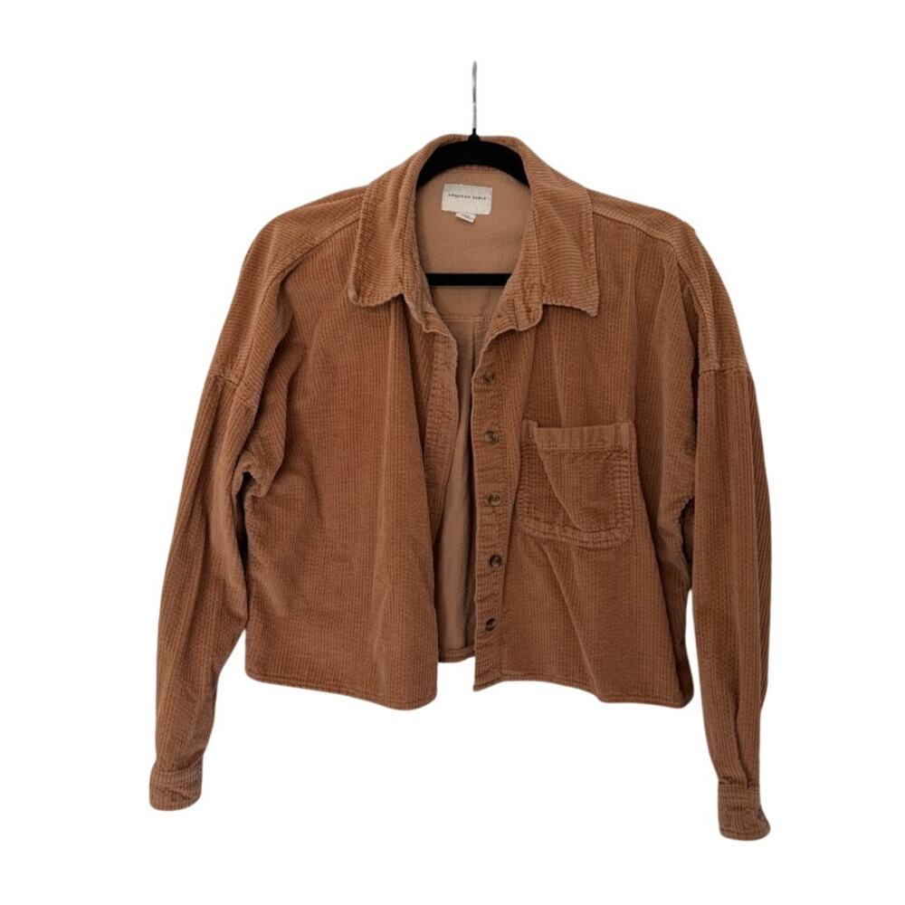 American Eagle Corduroy Shacket Crop Lightweight Women's S
